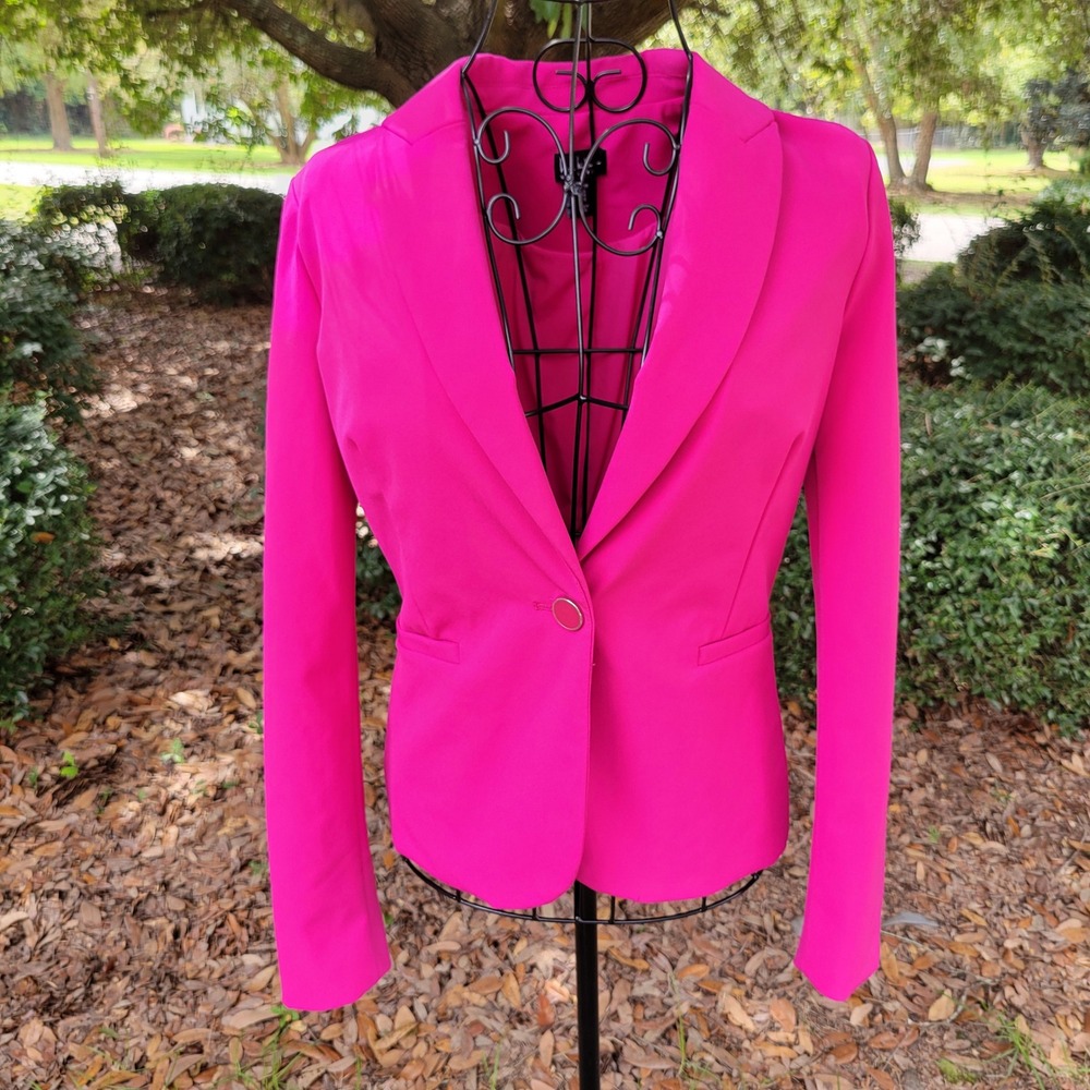 Nicole Miller XS Blazer Pink Tailored Barbiecore Preppy Twee Academia Ellie